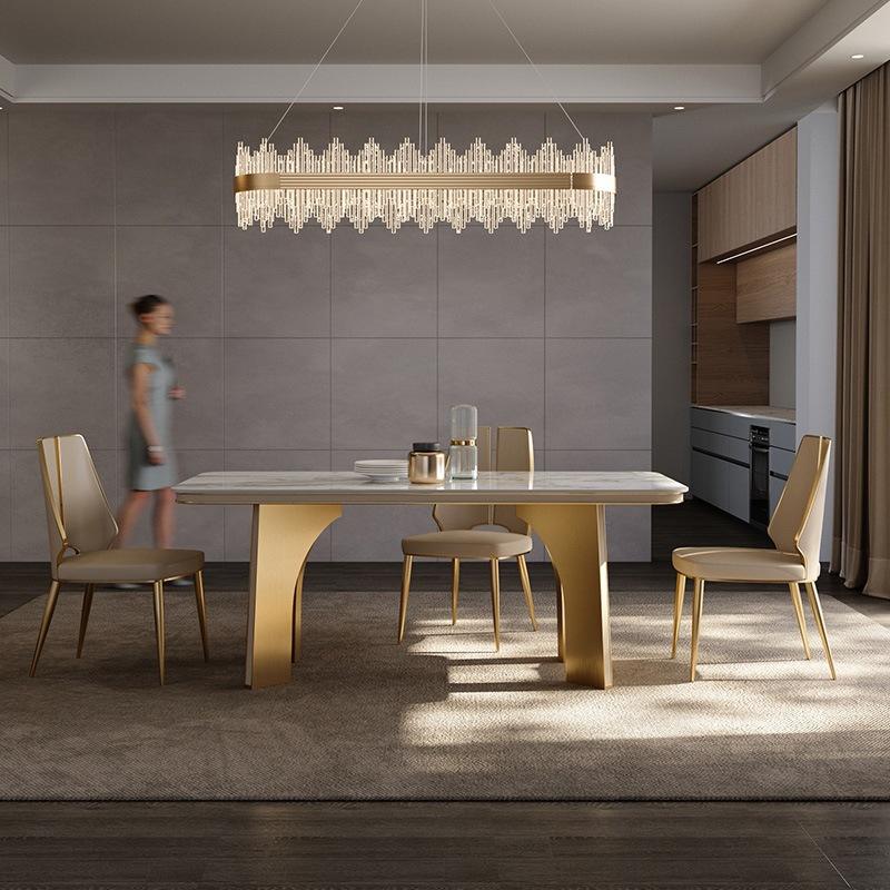New Design Modern Ergonomic Leather Luxury Living Room Hotel Restaurant Home Furniture Metal Stainless Steel Dining Chair