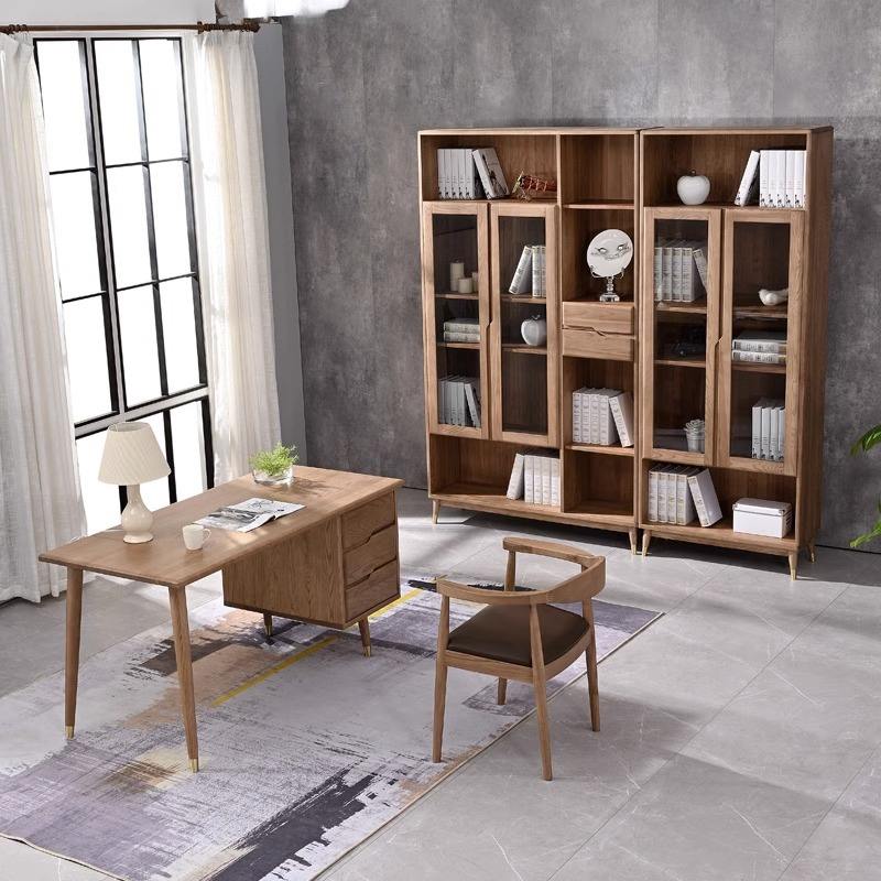Full Solid Wood Desk Nordic Simple Combination Computer Desk Rubber Wood Timber Desk Study Furniture Manufacturers Wholesale