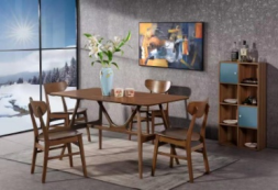 Modern Minimalist Rectangular Dining Table Rental House Light Luxury Dining Table Solid Wood Restaurant Kitchen Dining Table