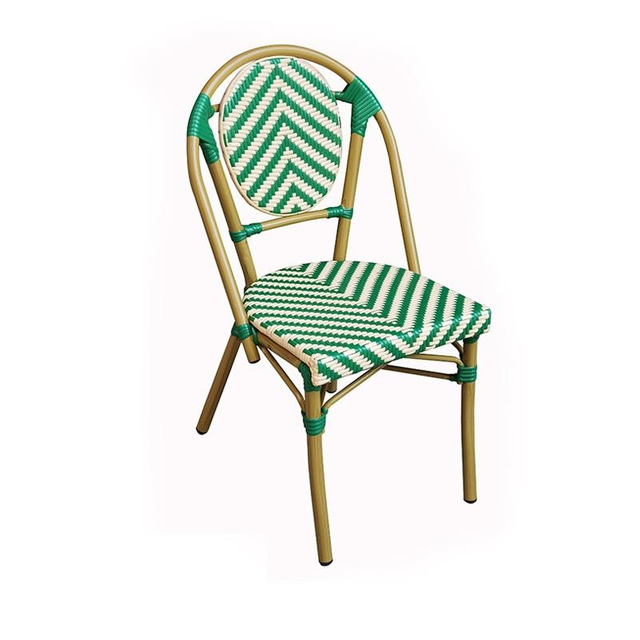 Outdoor rattan Chair Aluminium alloy structure PE rattan Chair Armrest Rattan Seat for garden and porch