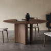 Modern Dining Room Furniture Walnut Wood Table Luxury Round Wooden Dining Table 8 seater For Hotel Restaurant