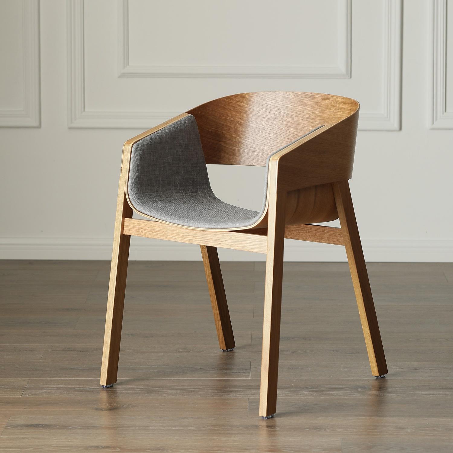 Hot Selling Nordic Solid Wood Dining Chair Modern Simple Negotiation Chair Leisure Armchair For Restaurant Living Room Cafe Shop