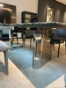 Luxury High-end Jade Marble Fashion Creative STAINLESS STEEL Leg Dining Table Dining Room Furniture Marble Tabletop Table