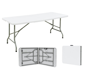 Dining Outdoor commercial furniture Table Foldable Plastic Steel 6ft Long Table
