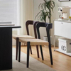 Modern Retro Dining Room Chairs For Restaurant And Coffee Shop Hotel Wood Rattan Chair With High Quality Rope Seat Chair Sillas