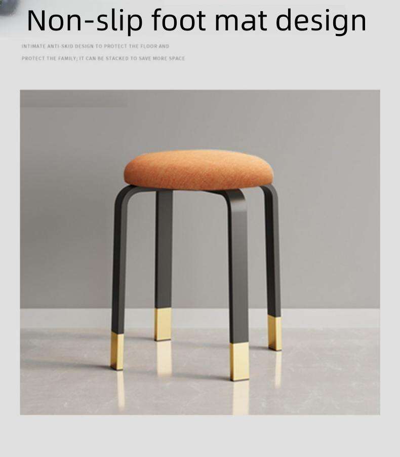Round Stool Soft Cushions Dining Chair Living Room Sponge Stool Sillas Wholesale Stacked Leisure Chairs