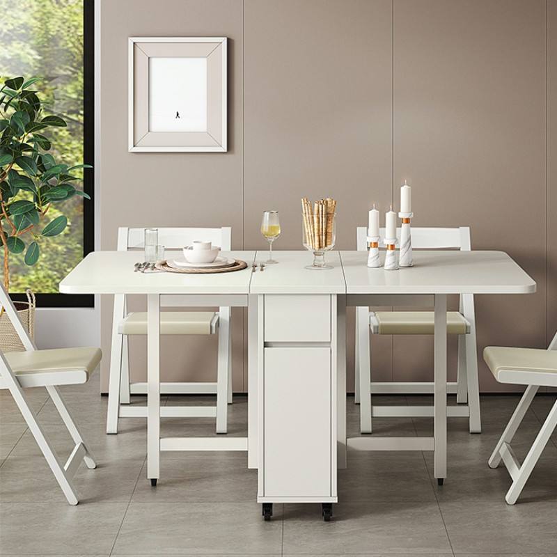 Solid Wood Folding Dining Table House Multi-functional Movable Dining Table Chair Combination Solid Wood Dining Table mesas