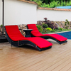 Outdoor Lounging Balcony Lounge Wicker Chair Patio Water Permeable Waterproof Sun Protection PE Rattan Beach Chair Sillas