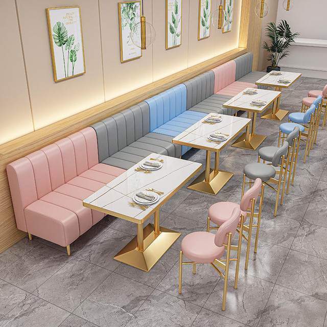 Wholesale Fashion Creative Wire Leg Dining Table Dining Room Furniture Marble Slate Rock Tabletop Dinner Table mesas