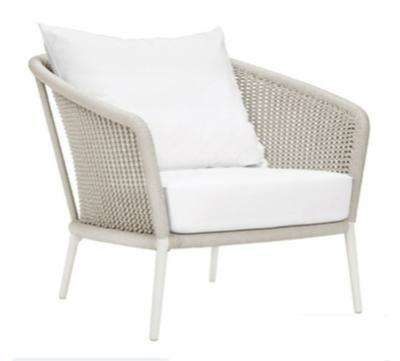 Modern Outdoor Rattan Sofa Garden Waterproof Leisure Single PE Rattan Chair Back Support Sofa Chair Sillas