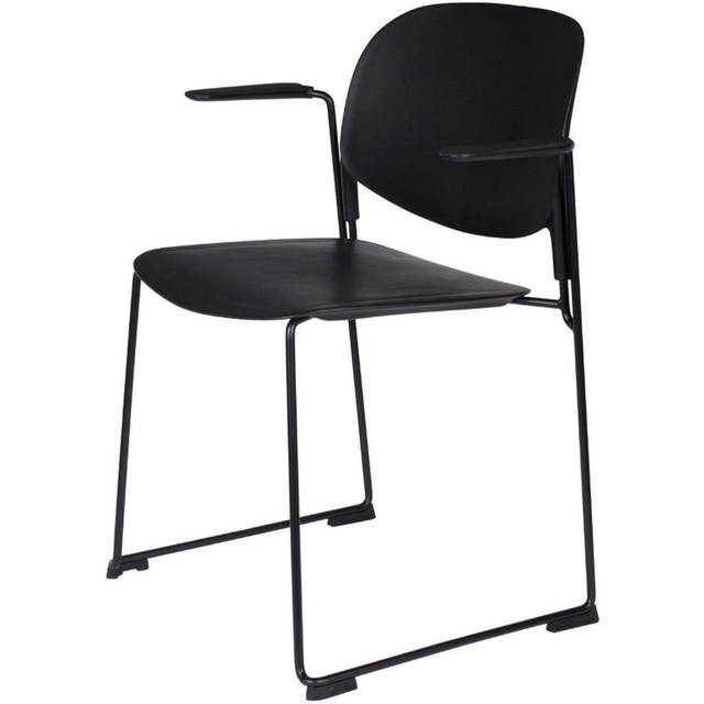 PP Material School Chairs Office Meeting Chair With Armrest Stackable Training Chairs Sillas