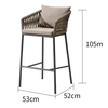 Rattan Bar Stool Garden Waterproof Leisure Single PE Rattan High Chair Back Support Stool