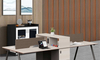 Cheap executive manager CEO office furniture white modern L shape glass wooden office desk
