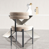 italian modern sillas de comedor designers nordic curved black boucle Fabric dining chair Home Dining Chair