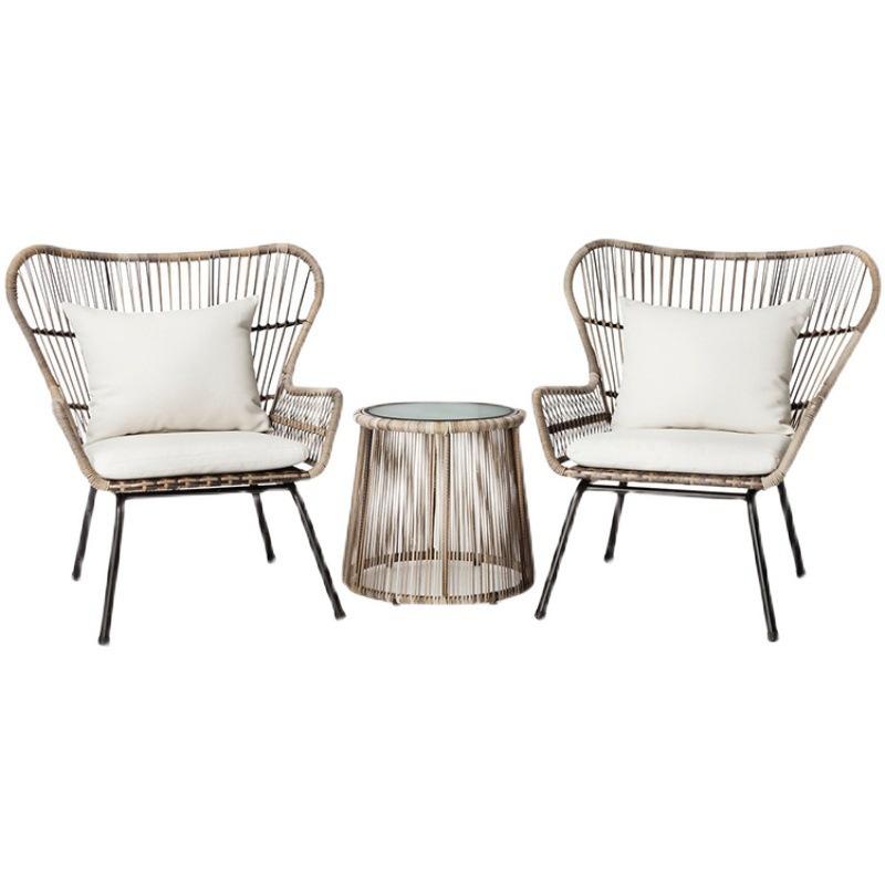 Outdoor All-Weather Wicker Chair set Patio outdoor Chair set 3 pieces