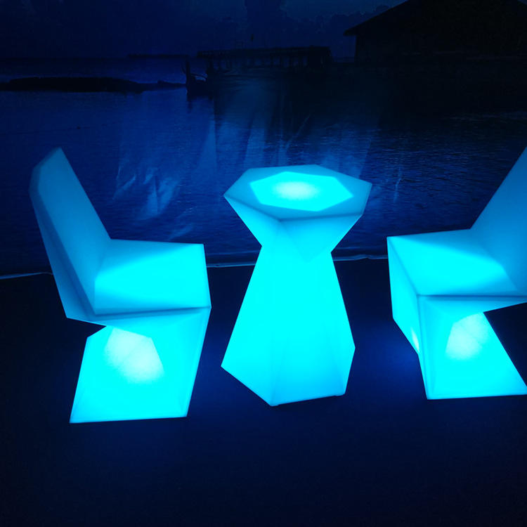 LED portable bar table and chair led Bright led funiture 16 color changing bar counter for nightclub event Wedding party