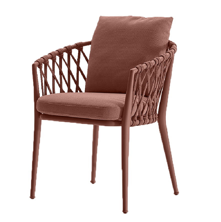 Outdoor Chair Aluminium alloy structure rope Chair with cushion for garden and porch