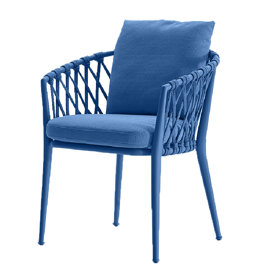 Outdoor Chair Aluminium alloy structure rope Chair with cushion for garden and porch