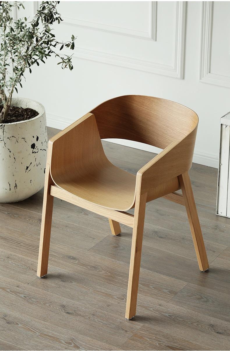 Hot Selling Nordic Solid Wood Dining Chair Modern Simple Negotiation Chair Leisure Armchair For Restaurant Living Room Cafe Shop
