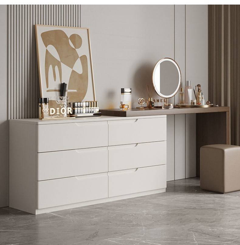Modern Vanity Desk, Desk Makeup Dressing Table with 6 drawers, Writing Desk for Bedroom