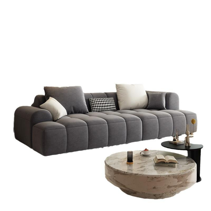 Italian Light Luxury Lamb Velvet Sofa Living Room Furniture Simple Fabric Sofa Cream Style Color Mosaic Module Cloud Sofa