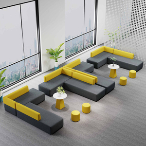 New Design Modern Acoustic Pod Modular Sectional Meeting Office Sofa Set For Mall Hotel Used Waiting Room Genuine Leather Sofa