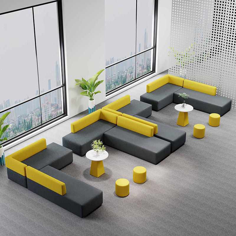 New Design Modern Acoustic Pod Modular Sectional Meeting Office Sofa Set For Mall Hotel Used Waiting Room Genuine Leather Sofa