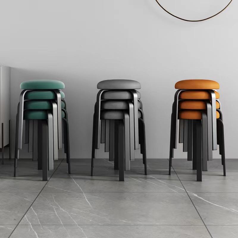 Round Stool Soft Cushions Dining Chair Living Room Sponge Stool Sillas Wholesale Stacked Leisure Chairs