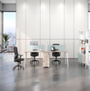Low price manufacturer office furniture fireproof board cherry beige color with three drawers decoration desks office table
