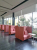 New Trend American Style Waterproof Fabric Cover with Good Quality Sponge Cushion Comfortable Modern Private Office Sofa Booth