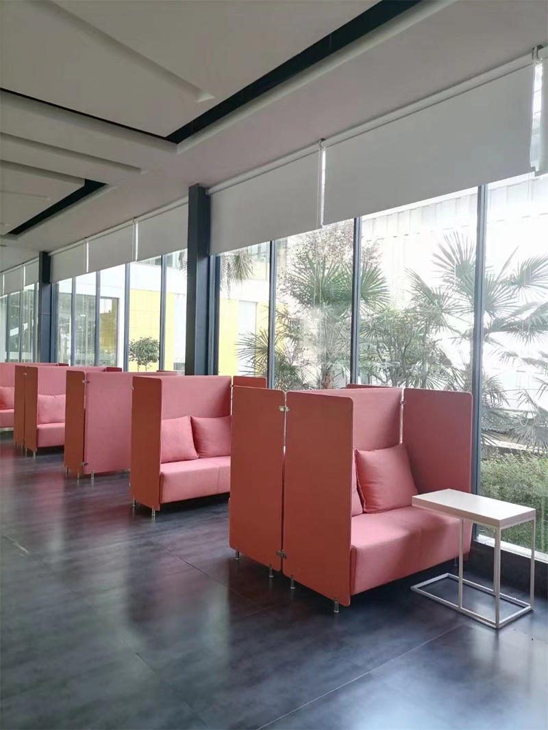 New Trend American Style Waterproof Fabric Cover with Good Quality Sponge Cushion Comfortable Modern Private Office Sofa Booth