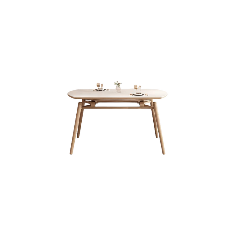 Solid Wood Rock Plate Dining Table Small Apartment Telescopic Multi-functional Home Nordic Restaurant Dining Table mesas