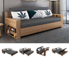 New Arrival Modern Living Room Solid Wood Sofa Furniture With Storage Table Hidden Armrest Function Foldable Sofa Bed