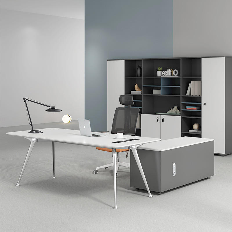 T Hot Sale Luxury Office Table Steel Leg Computer Table Office Furniture Modern Wooden Office Desk