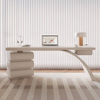 Modern simple Italian light luxury family office computer sintered stone desk with drawers