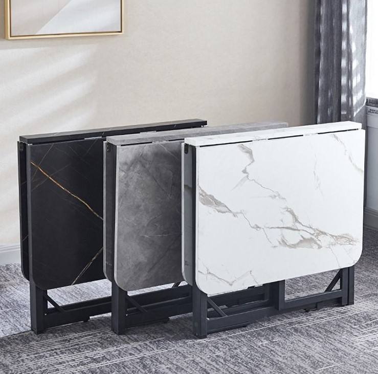 Foldable table durable cheap space-saving dining room home limestone table commercial furniture home office desk