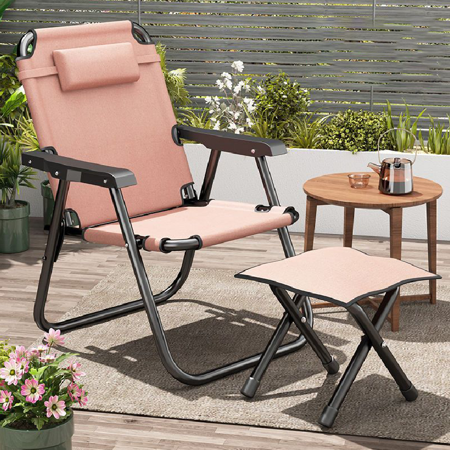 Outdoor folding chair camping chair Camping Stool, Folding Chair with footstool for Camping Fishing Hiking Gardening and Beach