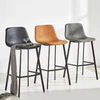 2022 new brown modern luxury PU leather seat high bar chairs, metal height gray bar chairs taburete bar stool