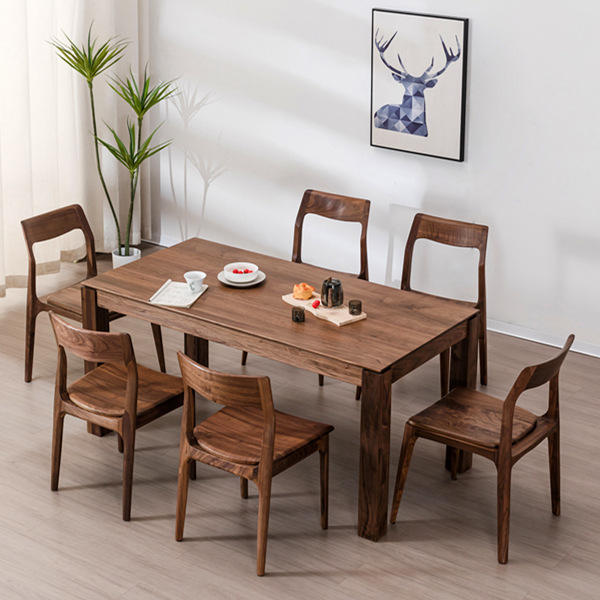 New Arrival Luxury Furniture Dining Tables Rectangular Dining Table Solid Wood Natural Finish Dinning Table Set For Dining Room