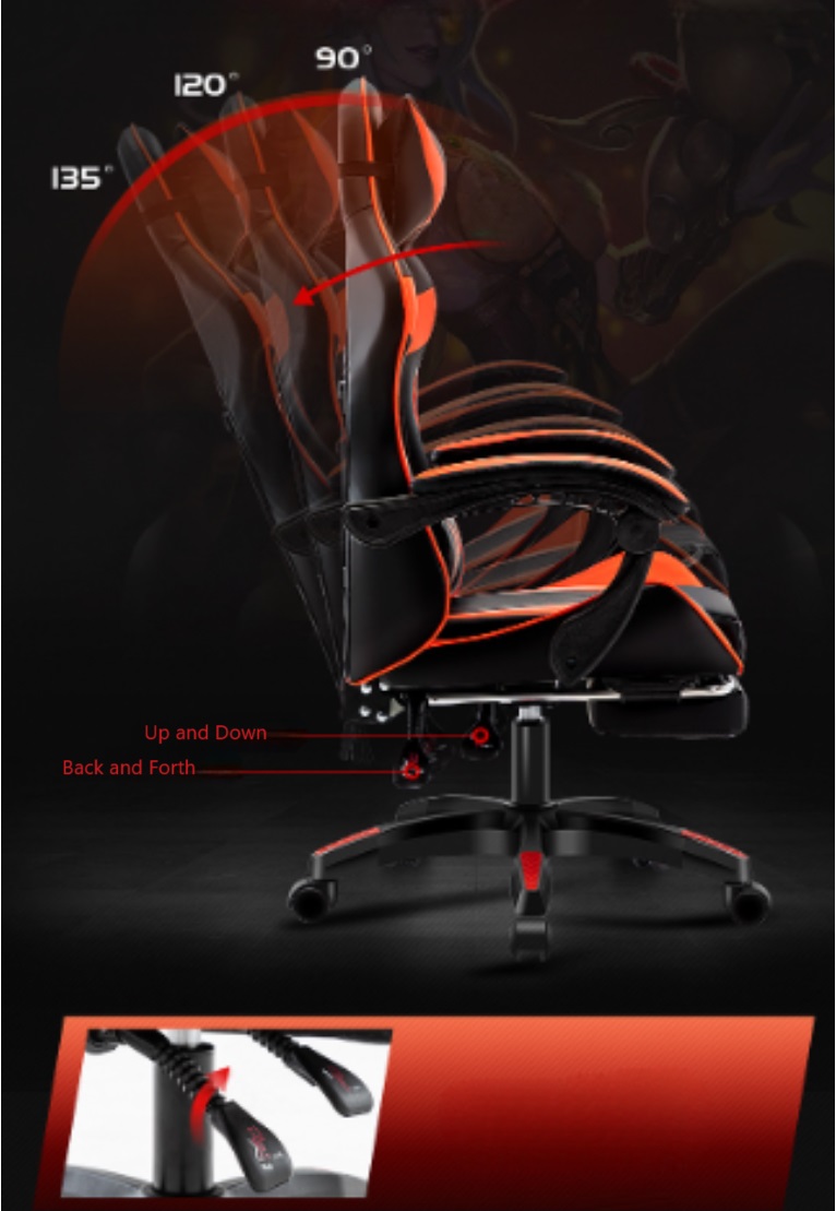 Gaming Chair r High Back Computer Chair Executive Ergonomic Adjustable Swivel Task Chair Headrest and Lumbar Support