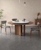 Modern Dining Room Furniture Walnut Wood Table Luxury Round Wooden Dining Table 8 seater For Hotel Restaurant
