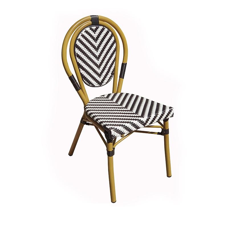 Outdoor rattan Chair Aluminium alloy structure PE rattan Chair Armrest Rattan Seat for garden and porch