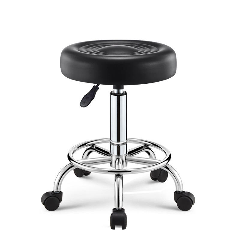 PU Leather Round Swivel Rolling Stool Height Adjustable Drafting Spa Salon Tattoo Massage Stools Task Chair