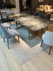 Luxury High-end Jade Marble Fashion Creative STAINLESS STEEL Leg Dining Table Dining Room Furniture Marble Tabletop Table