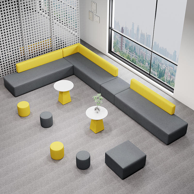 New Design Modern Acoustic Pod Modular Sectional Meeting Office Sofa Set For Mall Hotel Used Waiting Room Genuine Leather Sofa