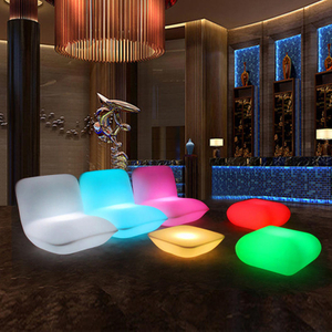 remote control rgb color changing battery rechargeable plastic illuminated cube seat outdoor bar nightclub led cube chair light