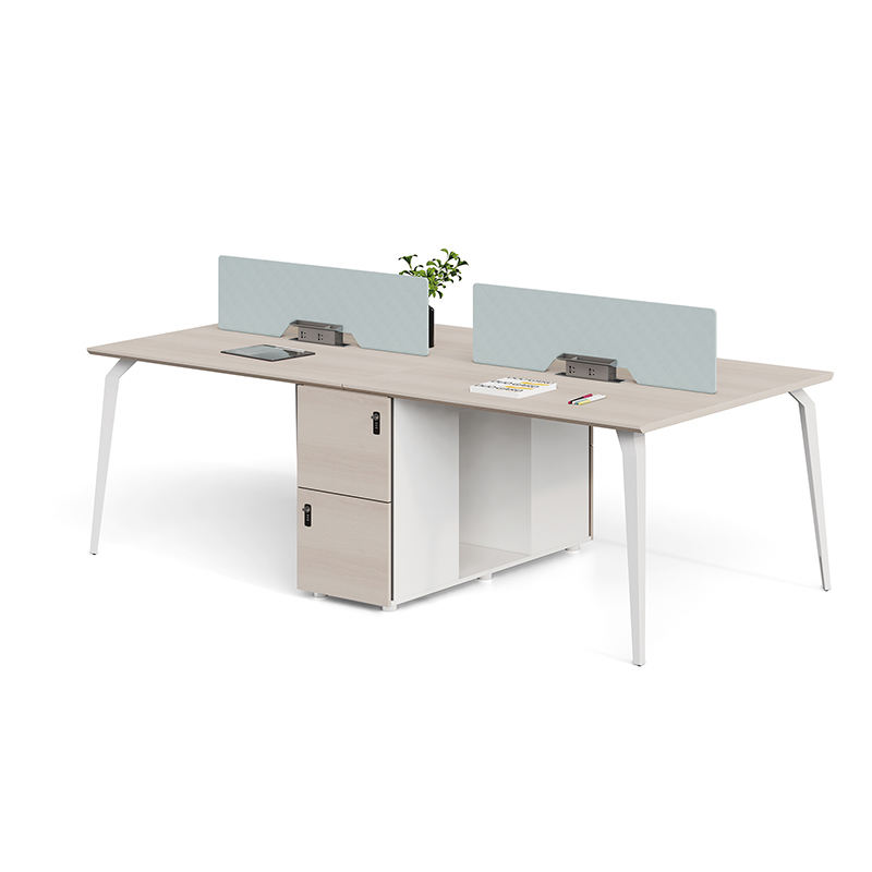 Low price manufacturer office furniture fireproof board cherry beige color with three drawers decoration desks office table