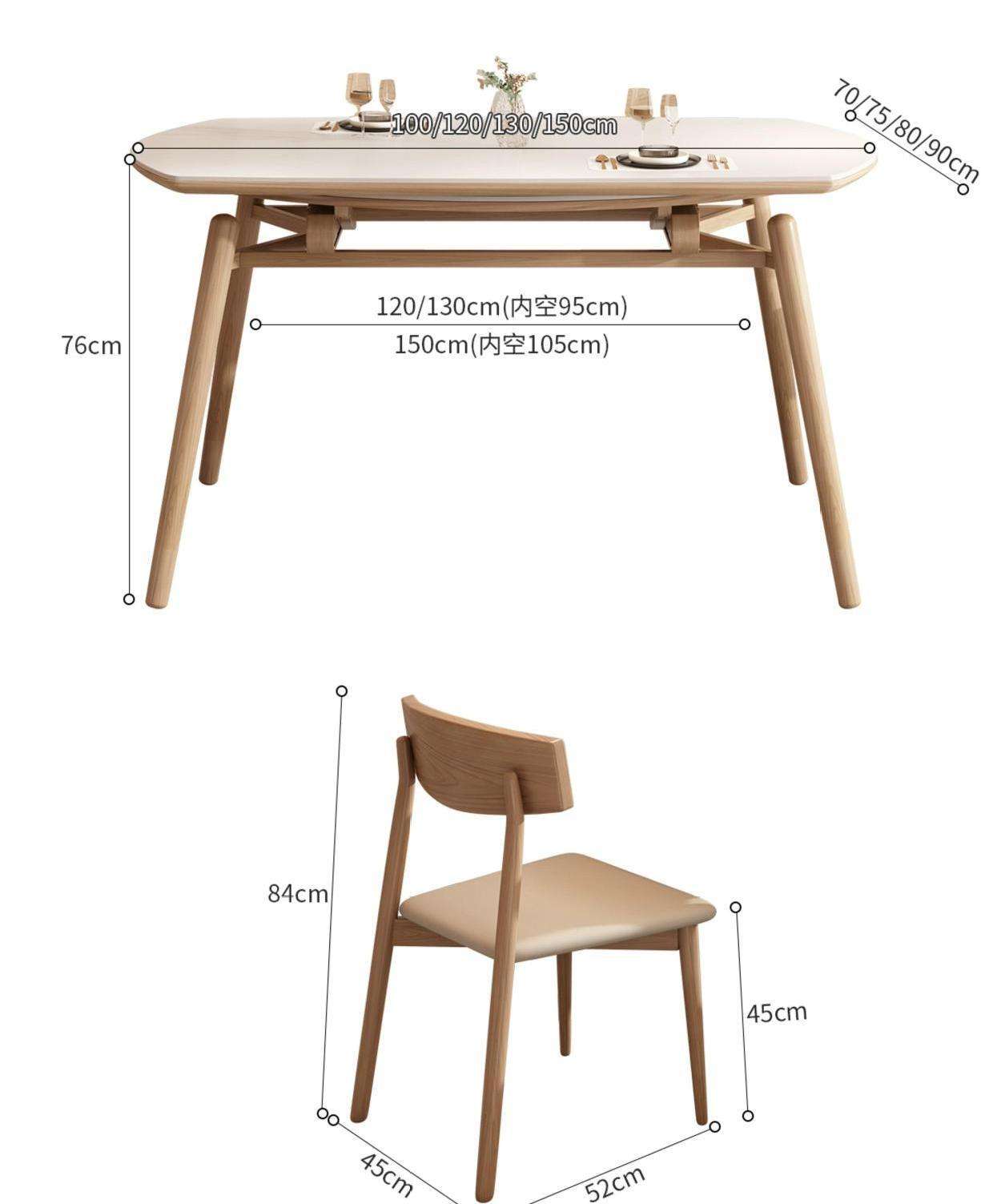 Solid Wood Rock Plate Dining Table Small Apartment Telescopic Multi-functional Home Nordic Restaurant Dining Table mesas