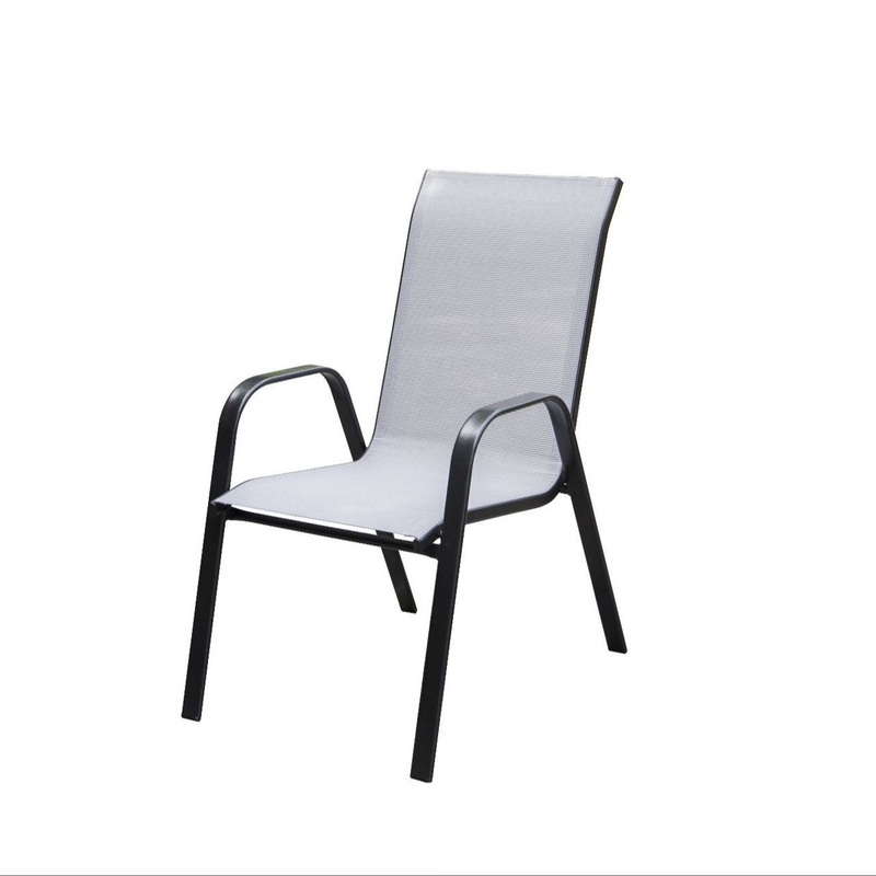 Outdoor Leisure High Back Stackable Chair Wrought Iron Single Chair Mesh Sillas Patio Balcony Coffee Shop Chair