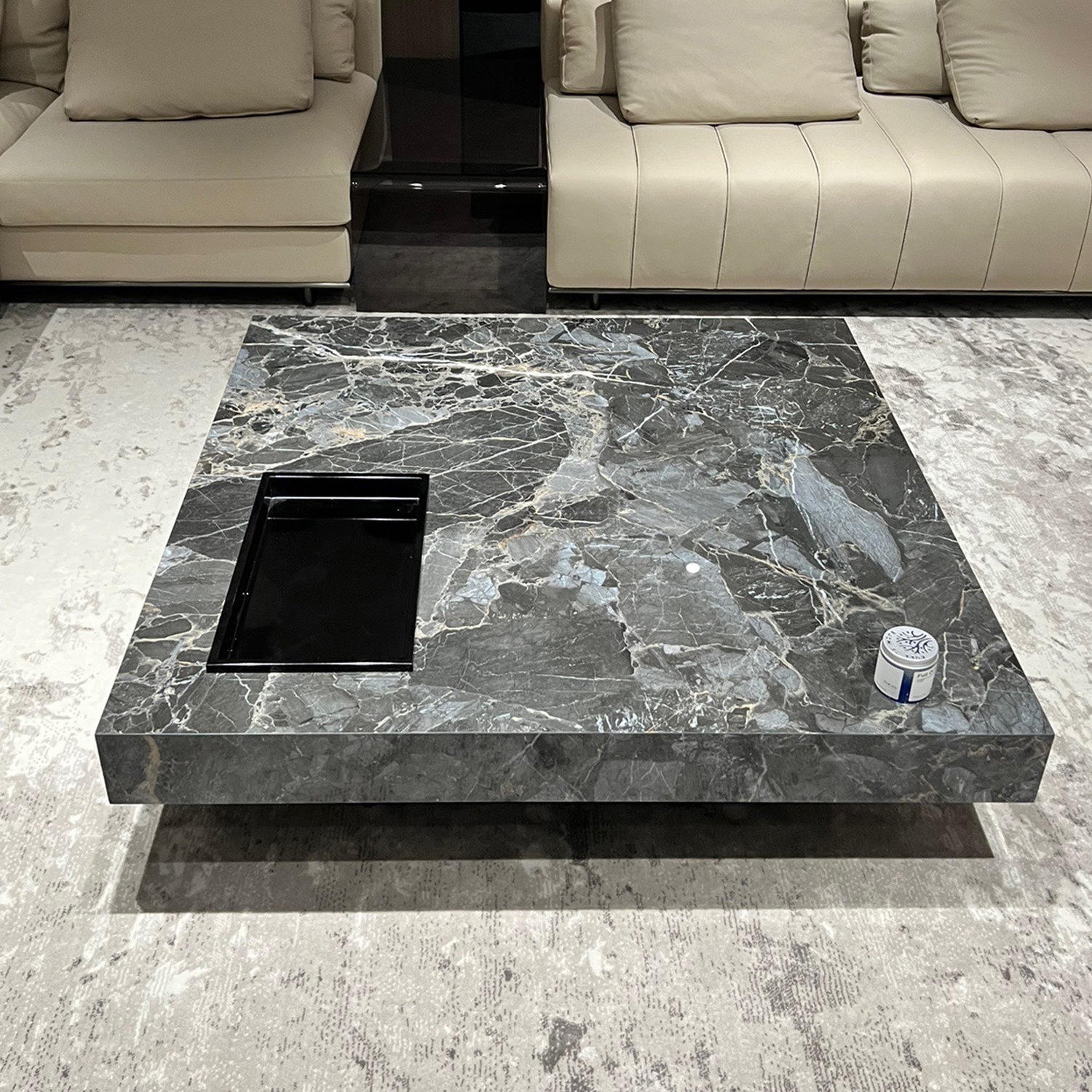 new design Italian living room home marble high-end villa square living room tea table